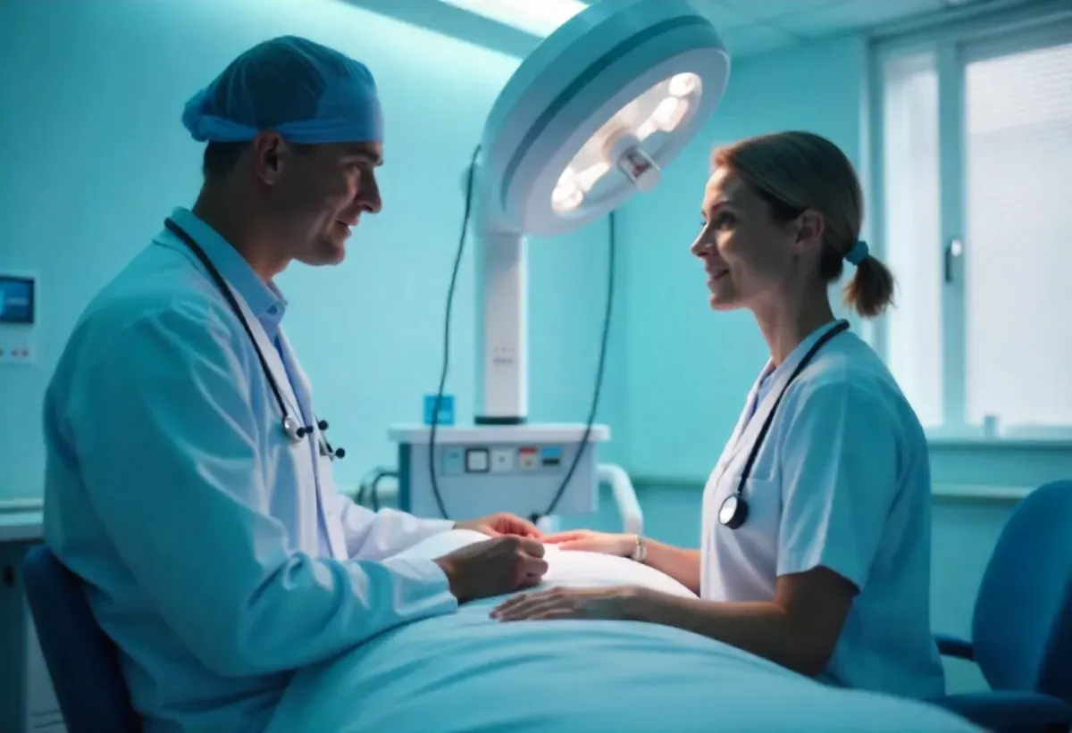 Clinical staff at work in a hospital setting
